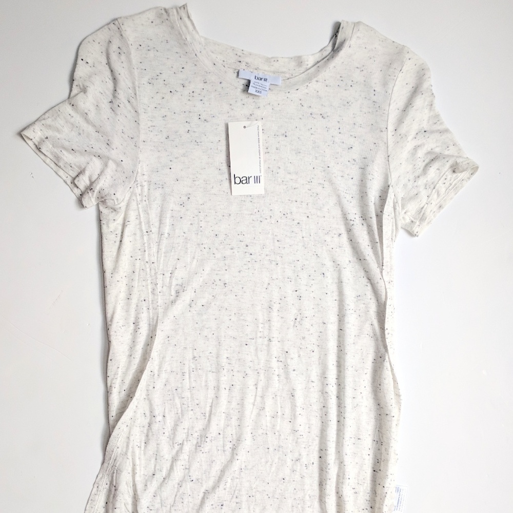 Bar III Polka Dot Ivory Confetti Tunic Top New XXS